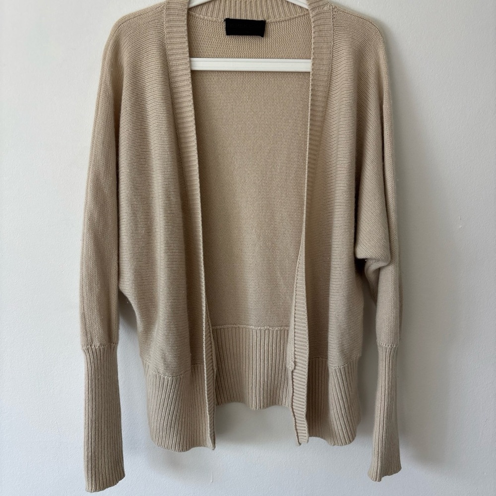 Derek Lam Tan cashmere Open-Front Cardigan